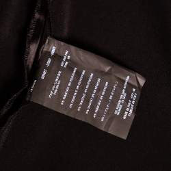 Prada Black Sateen Pleated Detail Knee Length Skirt M