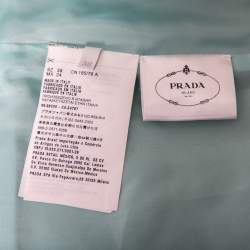 Pre Owned Prada Blue Wool & Silk Feather Trim Sleeveless Top S