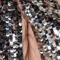 Pre Owned Prada Light Pink Cashmere & Silk Sequin Embellished Cardigan M