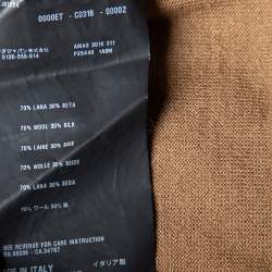 Prada Camel Brown Wool Contrast Detail Button Front Cardigan S