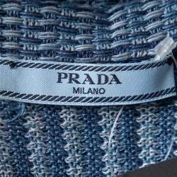 Prada Two Tone Open Knit Shift Dress S 