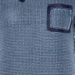 Prada Two Tone Open Knit Shift Dress S 