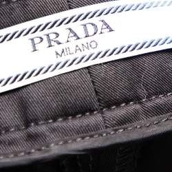 Prada Black Cotton Overlap Button Detail Formal Trousers L 