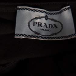 Prada Navy Blue Cotton Flower Applique Sleeveless Top L 