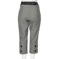 Pre Owned Prada Sports Grey Synthetic Waist Insert Detail Trousers M