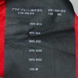 Prada Red Silk Pleated Buttoned Capelet (One Size)