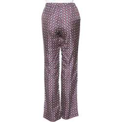 Pre Owned Prada Multicolored Printed Silk Straight Leg Pants XS