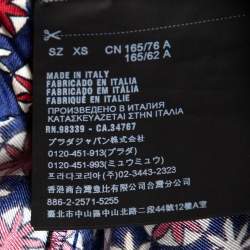 Pre Owned Prada Multicolored Printed Silk Straight Leg Pants XS