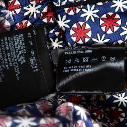 Pre Owned Prada Multicolored Printed Silk Straight Leg Pants XS