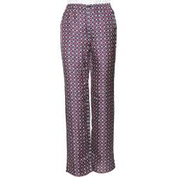 Pre Owned Prada Multicolored Printed Silk Straight Leg Pants XS