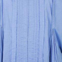 Prada Light Blue Pleated Detail Top XL