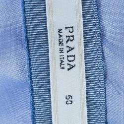Prada Light Blue Pleated Detail Top XL