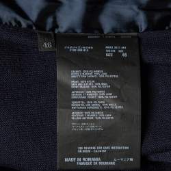 Prada Navy Blue Wool And Quilted Synthetic Button Front Jacket L