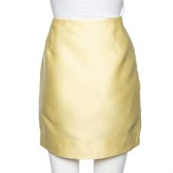 Prada Yellow Silk Mini Skirt M