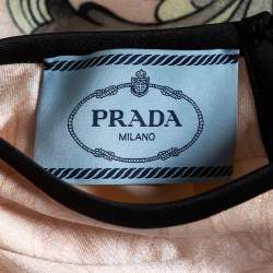 Prada Pale Pink Floral Printed Silk Sleeveless Top S