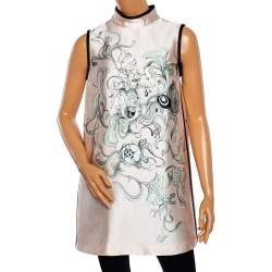 Prada Pale Pink Floral Printed Silk Sleeveless Top S