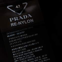 Prada Black Re-Nylon Hooded Zip Front Caban Jacket M