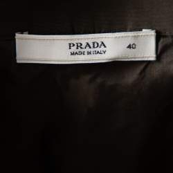 Prada Dark Green Synthetic Sleeveless Sheath Dress S