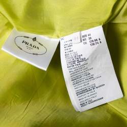 Pre Owned Prada Green Printed Silk Sleeveless Dress M 