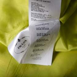 Pre Owned Prada Green Printed Silk Sleeveless Dress M 