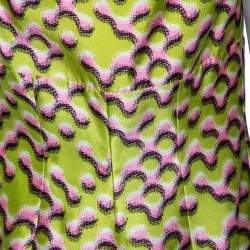 Pre Owned Prada Green Printed Silk Sleeveless Dress M 