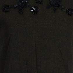 Prada Green Tweed-Velvet Embellished Dress M