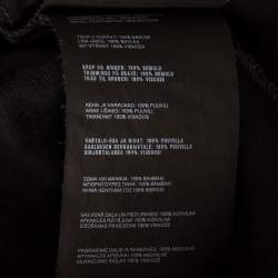 مملوكة مسبقًا تي شيرت برادا قطن أسود مزين مطرز أكمام قصير مقاس كبير (لارج)