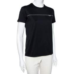 Pre Owned Prada Black Logo Printed Cotton Short Sleeve T-Shirt S