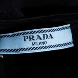 Pre Owned Prada Black Logo Printed Cotton Short Sleeve T-Shirt S