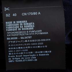 Prada Navy Blue Cotton Logo Printed Short Sleeve T-Shirt S