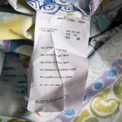 Prada Multicolored Printed Cotton Gathered Short Dress S 