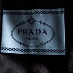 Prada Red & Black Pattered Wool Double Breasted Cape Coat M