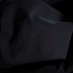 Prada Black Gabardine Flared Hem Detail Trench Coat XS