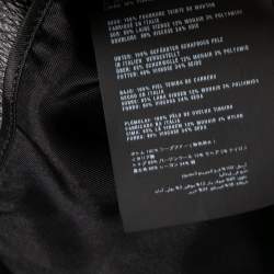 Pre Owned Prada Monochrome Ombre Effect Wool & Leather Detailed Oversized Coat S