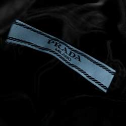 Pre Owned Prada Black Silk Tulle Neck Tie Detailed Sleeveless Organza Blouse L