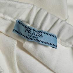 Prada White Cotton Contrast Trimmed Track Pants M