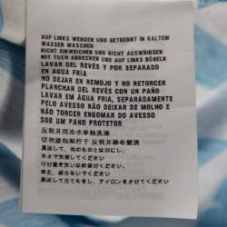 Prada Blue & White Striped Cotton Printed Short Sleeve Dress M