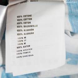 Prada Blue & White Striped Cotton Printed Short Sleeve Dress M