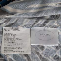 Pre Owned Prada Blue Argyle Print Long Sleeve Shirt M