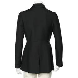 Prada Black Wool & Silk Embellished Detail Button Front Jacket M