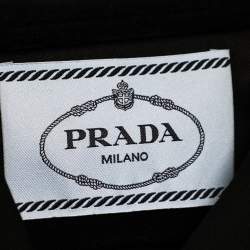 Prada Black Wool & Silk Embellished Detail Button Front Jacket M