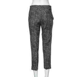 Prada Black Printed Wool Cropped Pants S