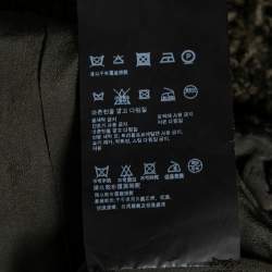 Pre Owned Prada Olive Green Floral Embroidered Wool Sleeveless Dress M