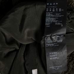 Pre Owned Prada Olive Green Floral Embroidered Wool Sleeveless Dress M