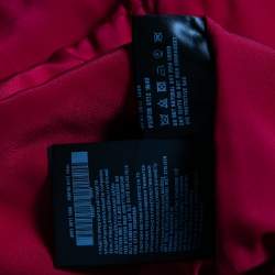 Prada Red Crepe Bead Embellished Long Sleeve pleated Gown M