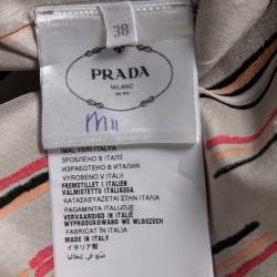 Prada Beige Printed Silk Long Sleeves Shirt S