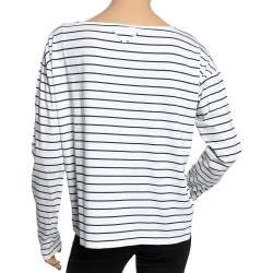Pre Owned Prada White & Blue Striped Cotton Long Sleeve T-Shirt L