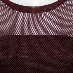 Pre Owned Prada Burgundy Open Knit Long Sleeve Top M