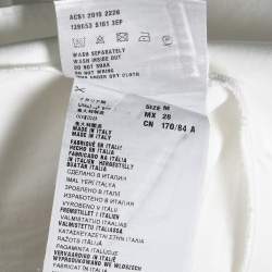 Pre Owned Prada White Cotton Paneled Drawstring Hem Detail Sleeveless Top M