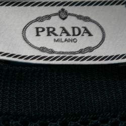 Pre Owned Prada Blue Mesh Knit Long Sleeve T-Shirt M